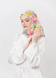 Spring Tale Silk Hijab - Blush Meadow by Minnaba